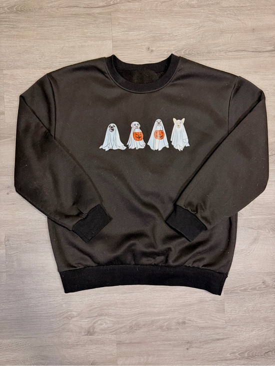 Sweaters - Black Men’s Crewneck Sweatshirt with Ghost Print